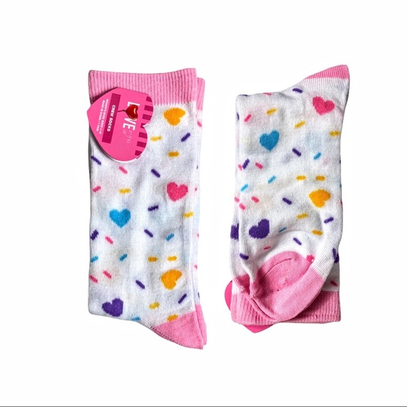 NWT Valentines Day Crew Socks - 2 Pairs - Picture 3 of 6